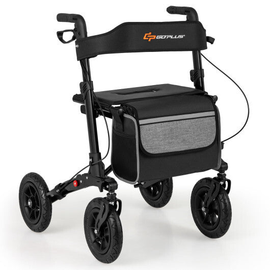 Folding Rollator Walker for Seniors with Seat for All Terrain-Red LuxuryLifeWay Online Store