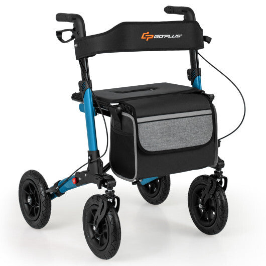Folding Rollator Walker for Seniors with Seat for All Terrain-Red LuxuryLifeWay Online Store