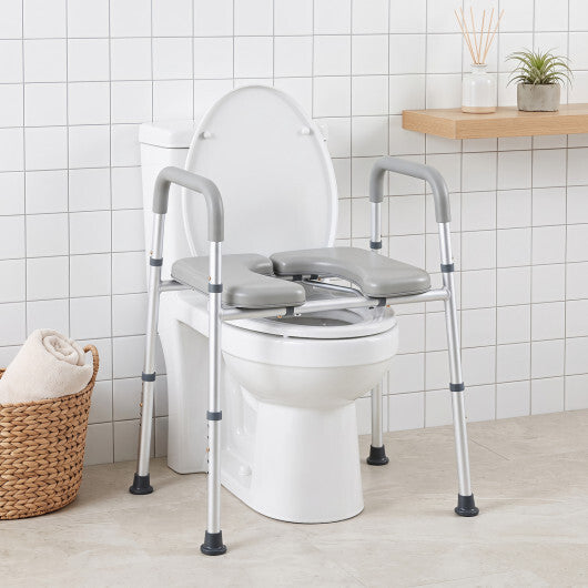 Heavy-duty 400 LBS Raised Toilet Seat with Non-slip Handles LuxuryLifeWay Online Store