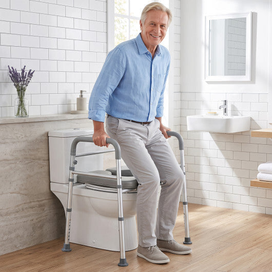 Heavy-duty 400 LBS Raised Toilet Seat with Non-slip Handles LuxuryLifeWay Online Store
