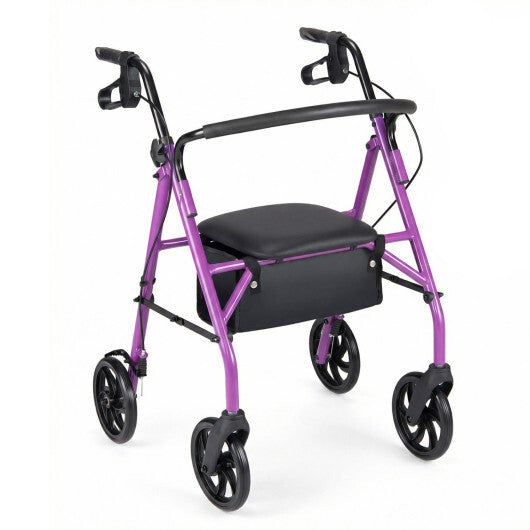 Rollator Walker with Seat and Height Adjustable Handles-Purple LuxuryLifeWay Online Store