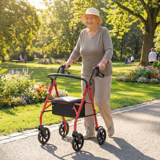 Rollator Walker with Seat and Height Adjustable Handles-Purple LuxuryLifeWay Online Store