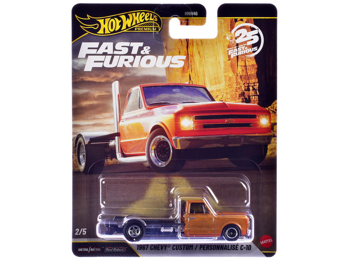 1967 Chevrolet C-10 Custom Bedless Truck Orange Metallic "Furious 7" (2015) Movie "Fast & Furious" Series Diecast Model Car by Hot Wheels LuxuryLifeWay Online Store