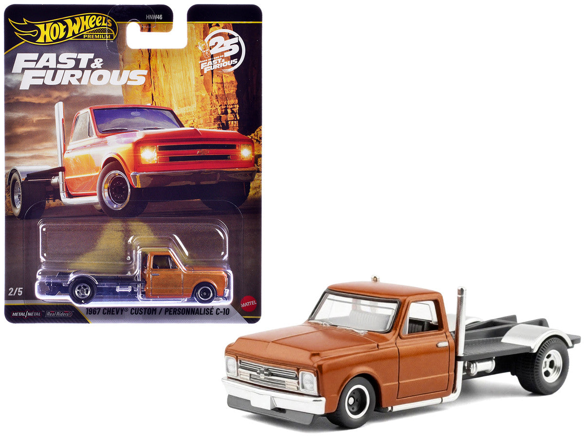 1967 Chevrolet C-10 Custom Bedless Truck Orange Metallic "Furious 7" (2015) Movie "Fast & Furious" Series Diecast Model Car by Hot Wheels LuxuryLifeWay Online Store