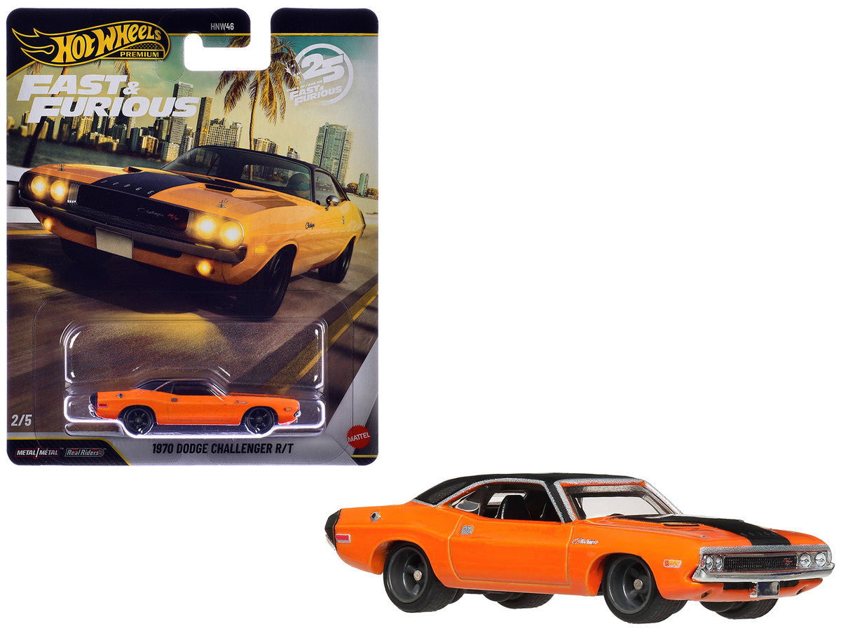 1970 Dodge Challenger R/T Orange with Black Hood and Top "2 Fast 2 Furious" (2003) Movie "Fast & Furious" Series Diecast Model Car by Hot Wheels LuxuryLifeWay Online Store