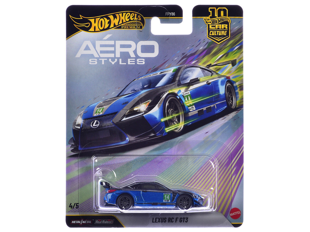 Lexus RC F GT3 #14 Blue Metallic "Aero Styles" Series Diecast Model Car by Hot Wheels LuxuryLifeWay Online Store