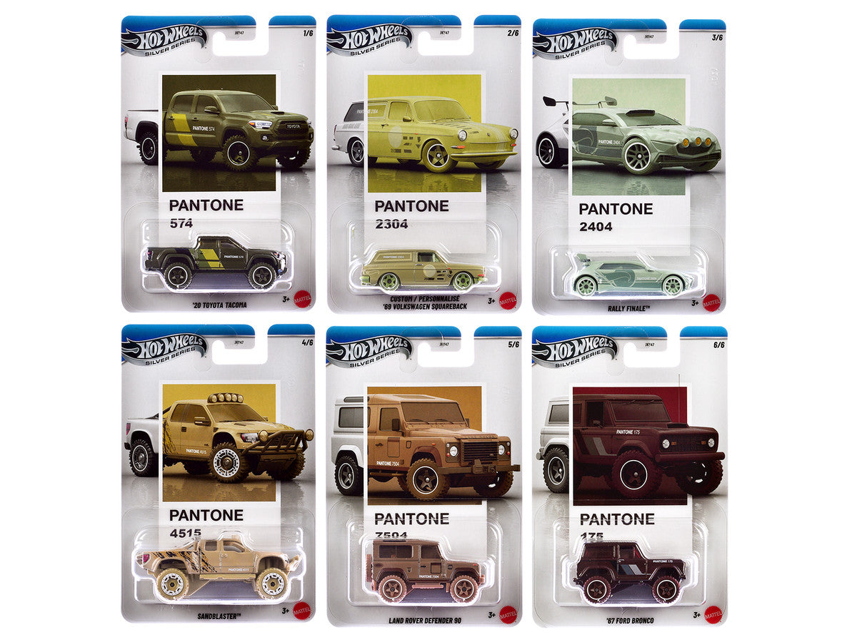 "Pantone" 10 piece Set B "Silver Series" Diecast Model Cars by Hot Wheels LuxuryLifeWay Online Store