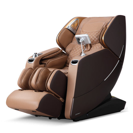 Enjoyment 30-2024 SL Track 4D Full Body Massage Chair Zero Gravity Electric Shiatsu Massage Recliner with Airbags-Brown LuxuryLifeWay Online Store