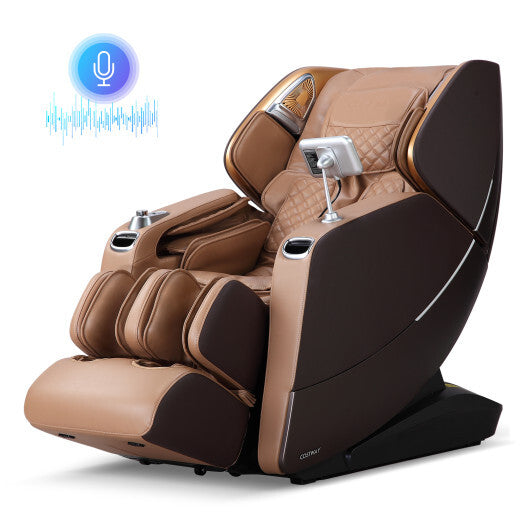 Enjoyment 30-2024 SL Track 4D Full Body Massage Chair Zero Gravity Electric Shiatsu Massage Recliner with Airbags-Brown LuxuryLifeWay Online Store