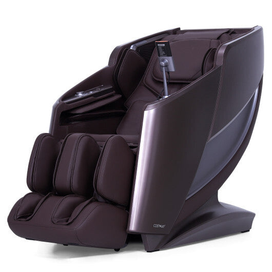 Full Body Zero Gravity Massage Recliner with Airbags and Foot Rollers-Brown LuxuryLifeWay Online Store