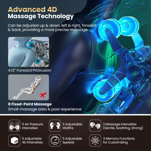 Full Body Zero Gravity Massage Recliner with Airbags and Foot Rollers-Brown LuxuryLifeWay Online Store