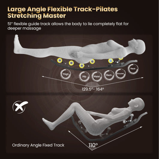 Full Body Zero Gravity Massage Recliner with Airbags and Foot Rollers-Brown LuxuryLifeWay Online Store