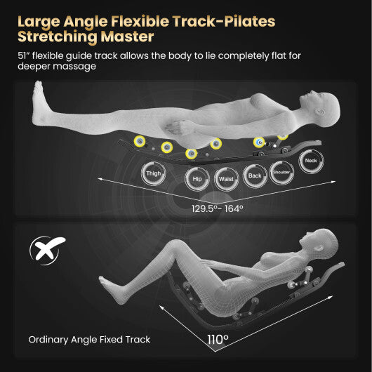 Full Body Zero Gravity Massage Recliner with Airbags and Foot Rollers-Brown LuxuryLifeWay Online Store