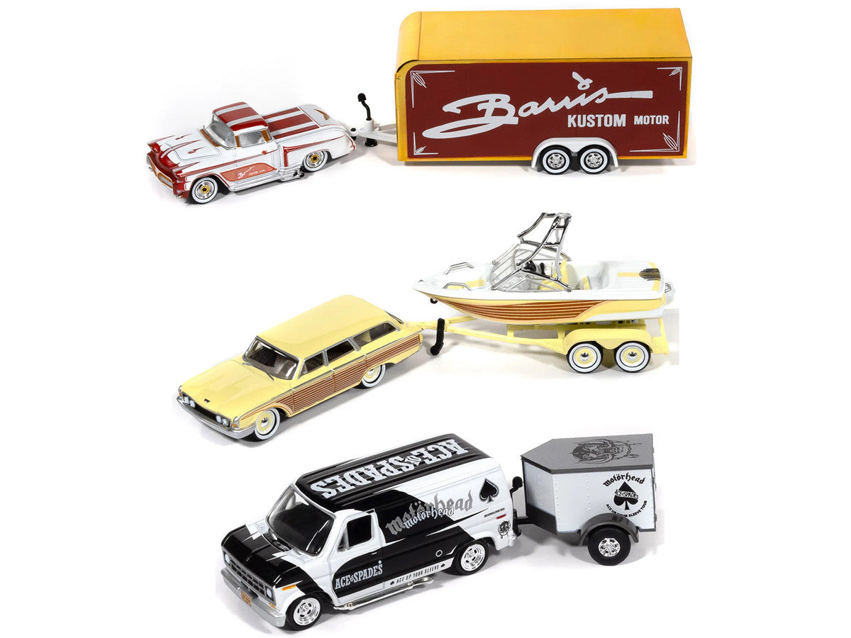 "Tow & Go" 2026 Release 2 Set of 3 pieces 1/64 Diecast Model Cars by Johnny Lightning LuxuryLifeWay Online Store
