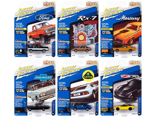 "Classic Gold Collection" 2021 Set B of 6 Cars Release 4 1/64 Diecast Model Cars by Johnny Lightning LuxuryLifeWay Online Store