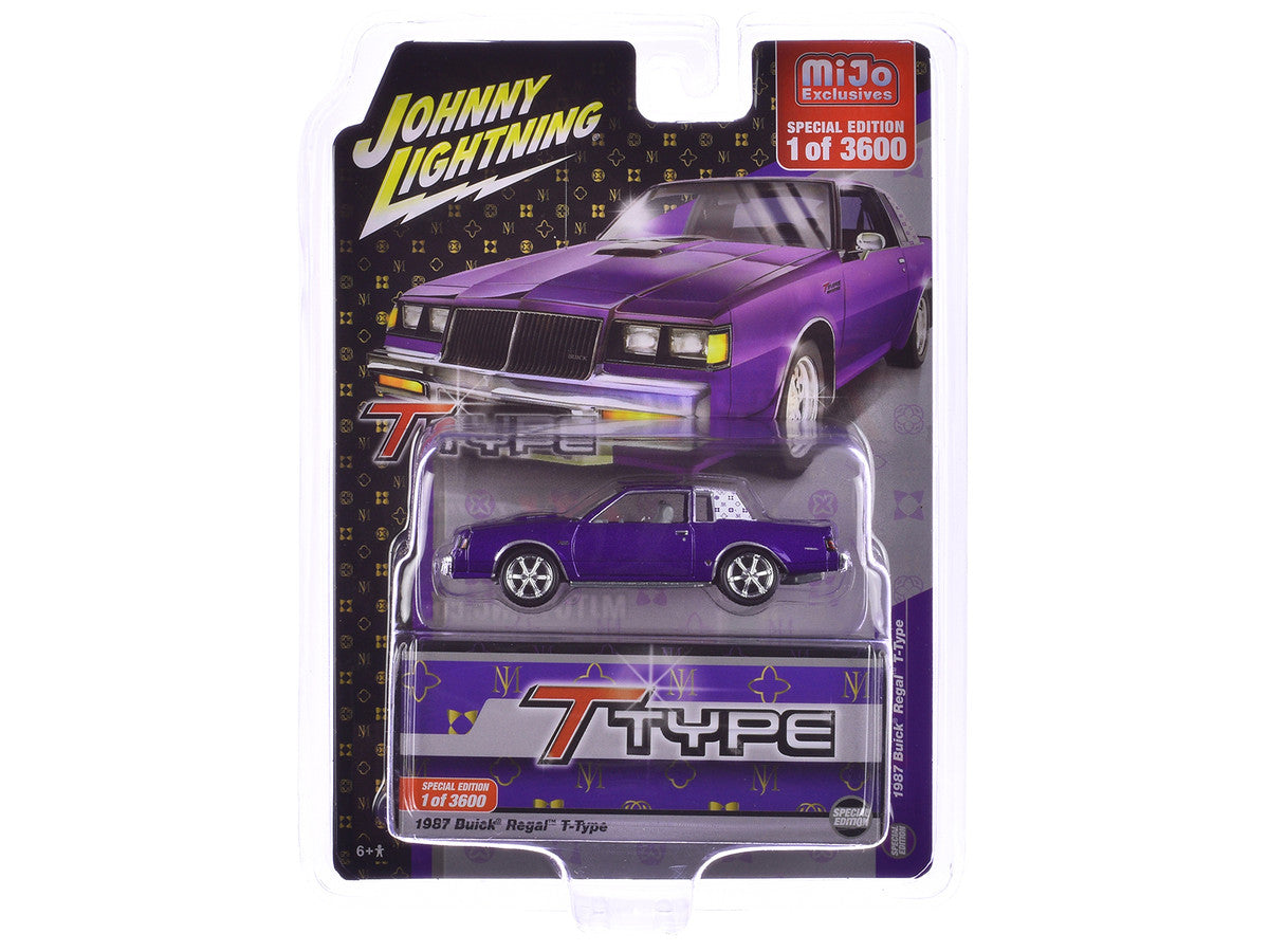 1987 Buick Regal T-Type Purple Metallic Limited Edition to 3600 pieces Worldwide 1/64 Diecast Model Car by Johnny Lightning LuxuryLifeWay Online Store