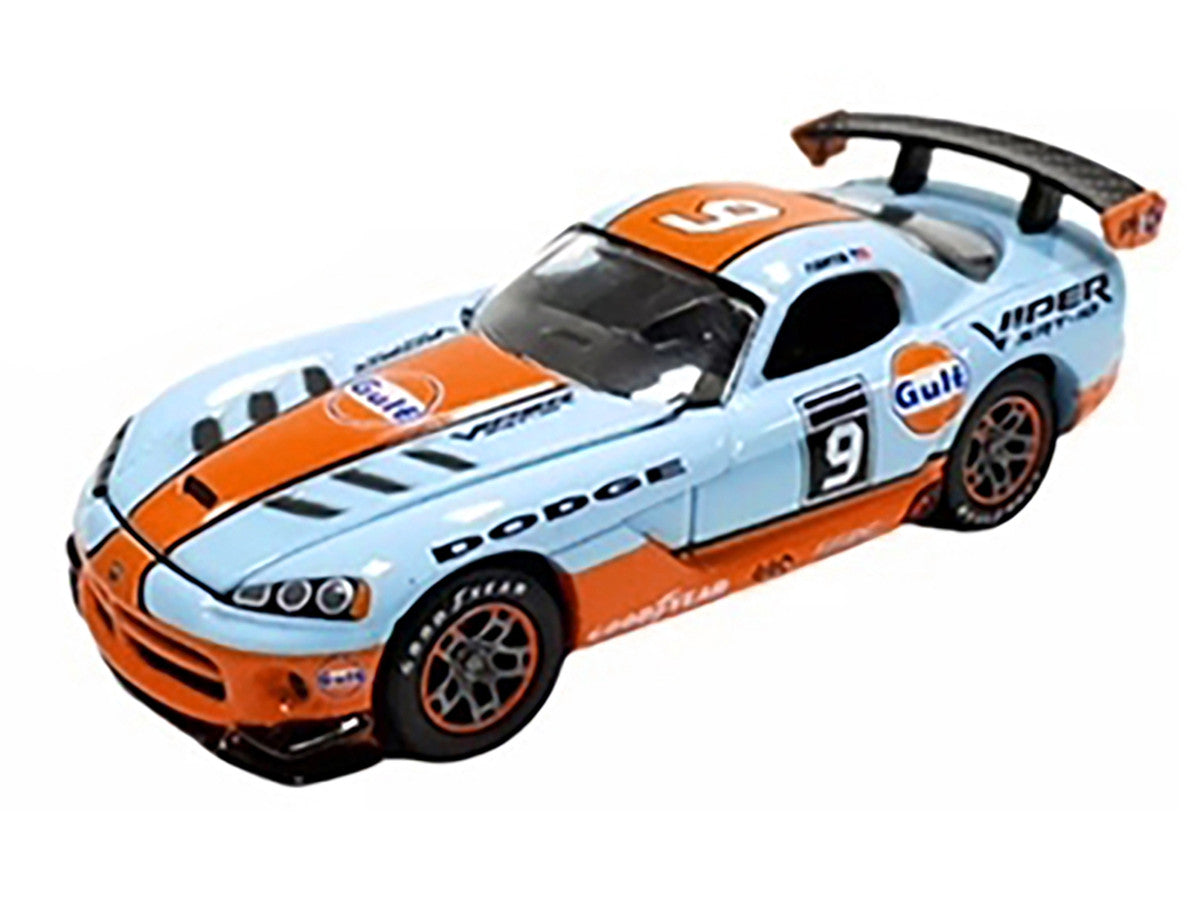 2008 Dodge Viper SRT10 #9 "Gulf Oil" Light Blue and Orange Limited Edition to 2496 pieces Worldwide 1/64 Diecast Model Car by Johnny Lightning LuxuryLifeWay Online Store