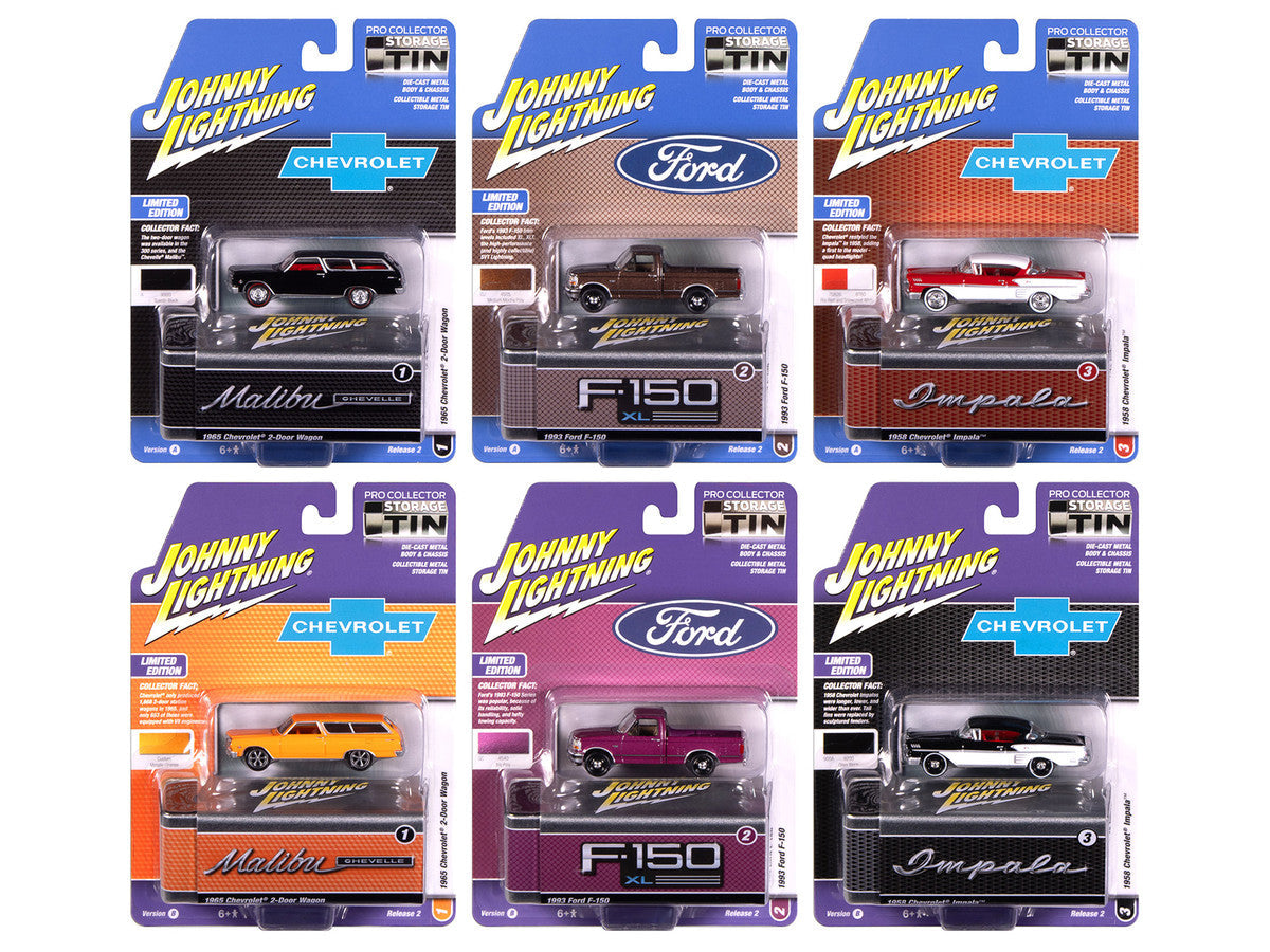 Johnny Lightning Collector's Tin 2025 Set of 6 Cars Release 2 Limited Edition 1/64 Diecast Model Cars by Johnny Lightning LuxuryLifeWay Online Store