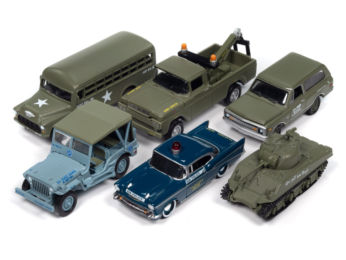 "Military" Set B of 6 pieces 2024 Release 2 Limited Edition Diecast Models by Johnny Lightning LuxuryLifeWay Online Store