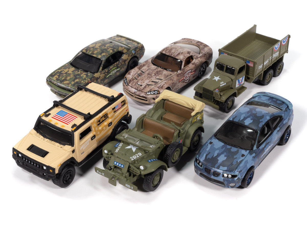 "Military" Set A of 6 pieces 2025 Release 1 Limited Edition Diecast Models by Johnny Lightning LuxuryLifeWay Online Store