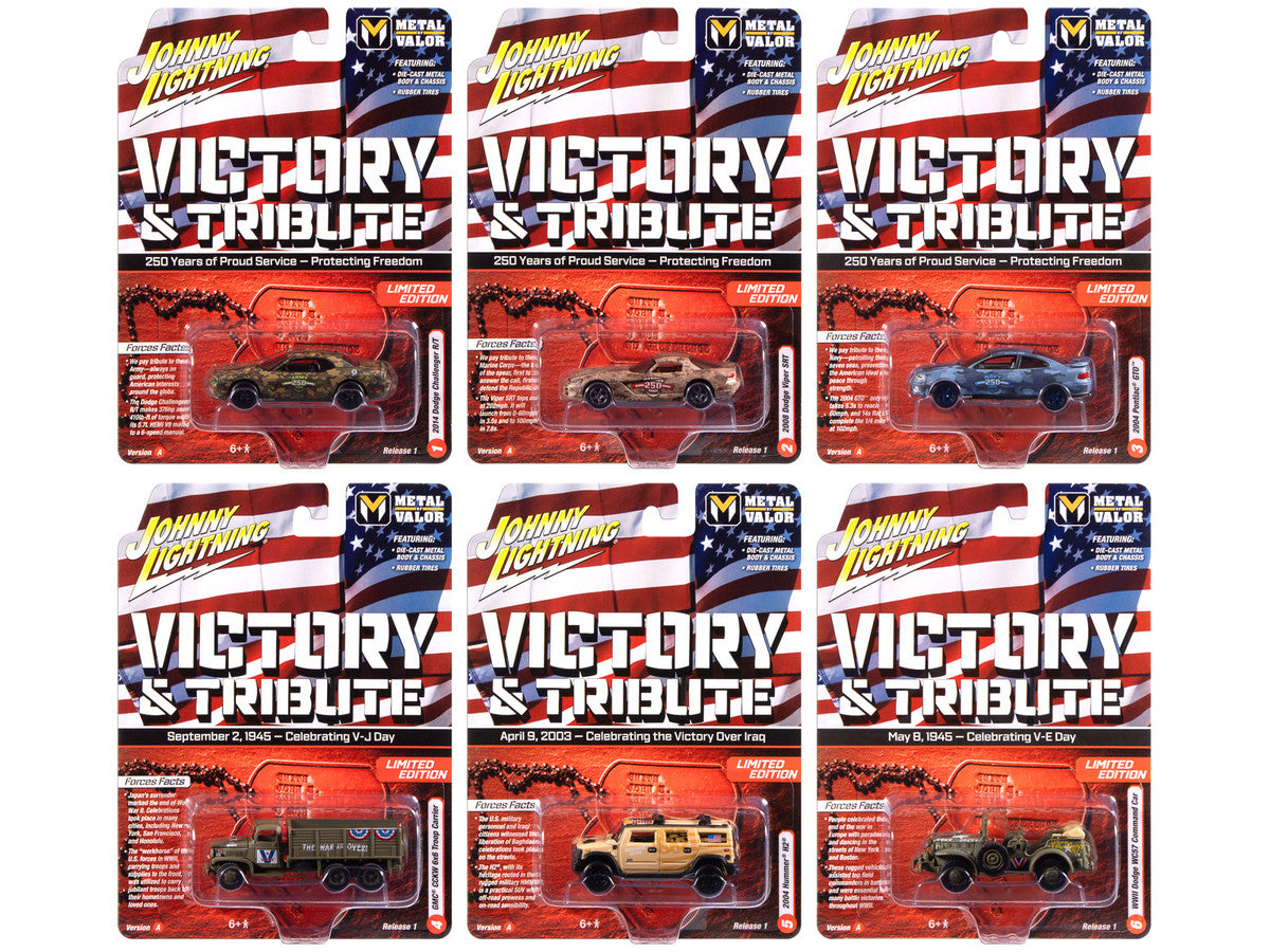 "Military" Set A of 6 pieces 2025 Release 1 Limited Edition Diecast Models by Johnny Lightning LuxuryLifeWay Online Store