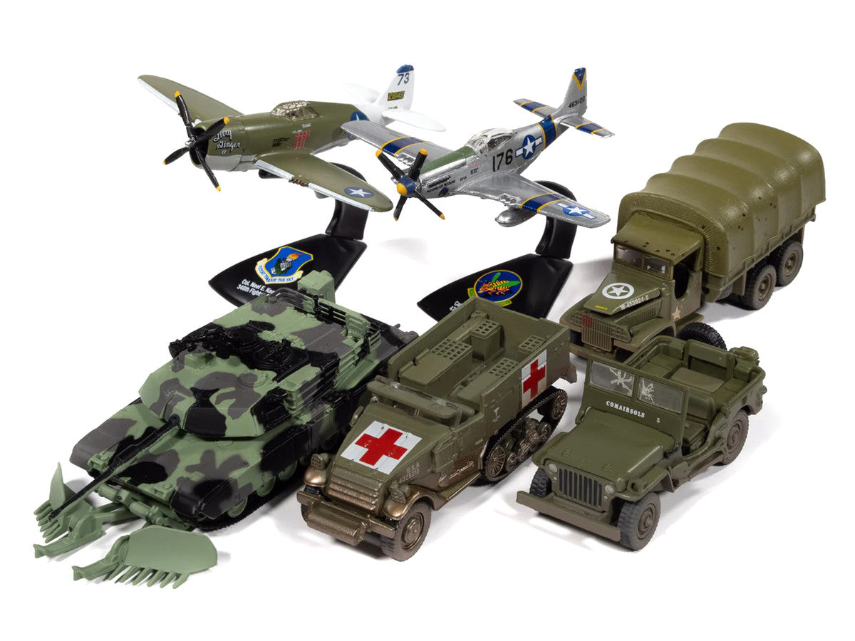 "Military" Set A of 6 pieces 2026 Release 1 Limited Edition 1/64 Diecast Model Cars by Johnny Lightning LuxuryLifeWay Online Store
