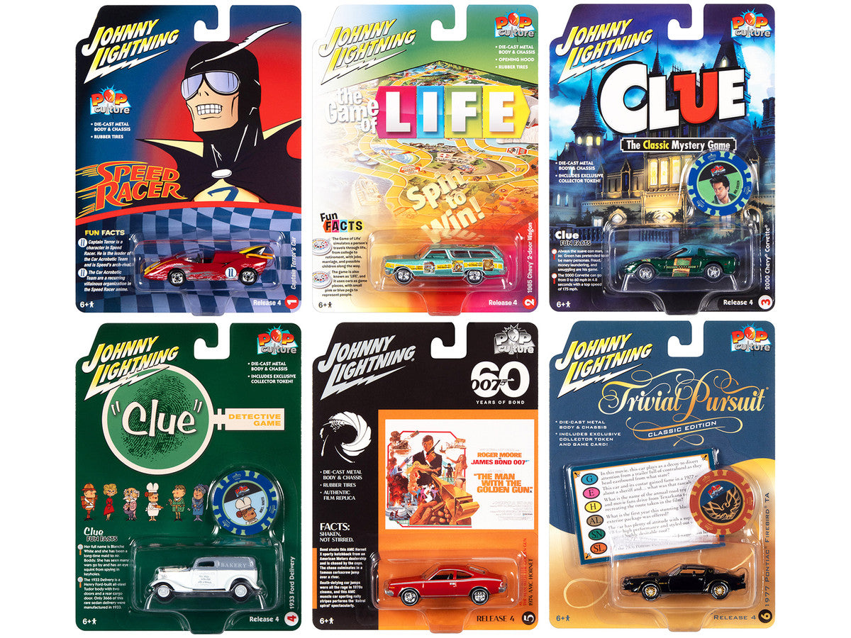 Pop Culture 2022 Set of 6 Cars Release 4 1/64 Diecast Model Cars by Johnny Lightning LuxuryLifeWay Online Store