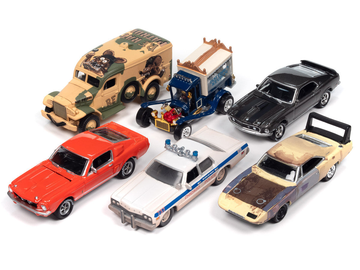 Pop Culture 2024 Set of 6 Cars Release 2 1/64 Diecast Model Cars by Johnny Lightning LuxuryLifeWay Online Store