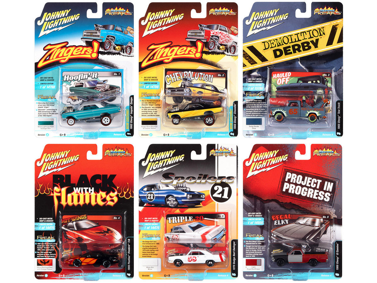 "Street Freaks" 2021 Set A of 6 Cars Release 4 1/64 Diecast Model Cars by Johnny Lightning LuxuryLifeWay Online Store