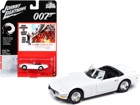1967 Toyota 2000GT Convertible White (James Bond 007) "You Only Live Twice" (1967) Movie "Pop Culture" Series 1/64 Diecast Model Car by Johnny Lightning LuxuryLifeWay Online Store