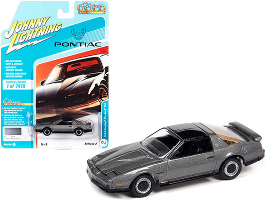 1984 Pontiac Firebird Trans Am T/A Silver Sand Gray Metallic with Black Top "Classic Gold Collection" Series Limited Edition to 7418 pieces Worldwide 1/64 Diecast Model Car by Johnny Lightning LuxuryLifeWay Online Store
