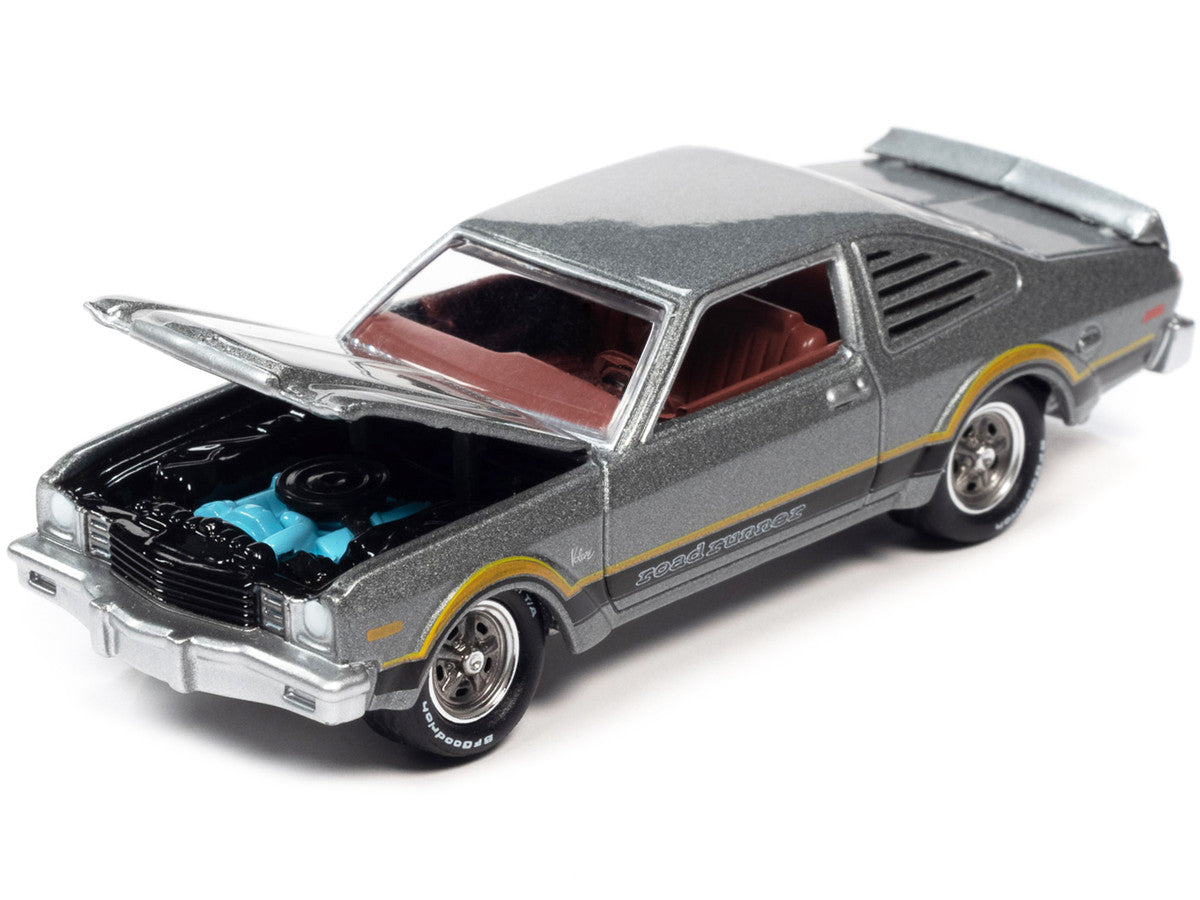 1976 Plymouth Volare Road Runner Silver Cloud Metallic with Stripes "OK Used Cars" Series Limited Edition to 18056 pieces Worldwide 1/64 Diecast Model Car by Johnny Lightning LuxuryLifeWay Online Store