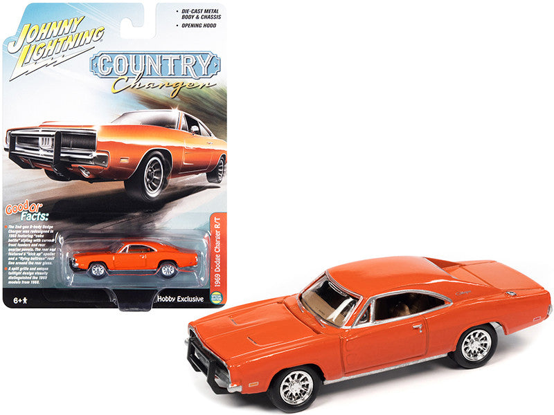 1969 Dodge Charger R/T Orange "Country Charger" 1/64 Diecast Model Car by Johnny Lightning LuxuryLifeWay Online Store