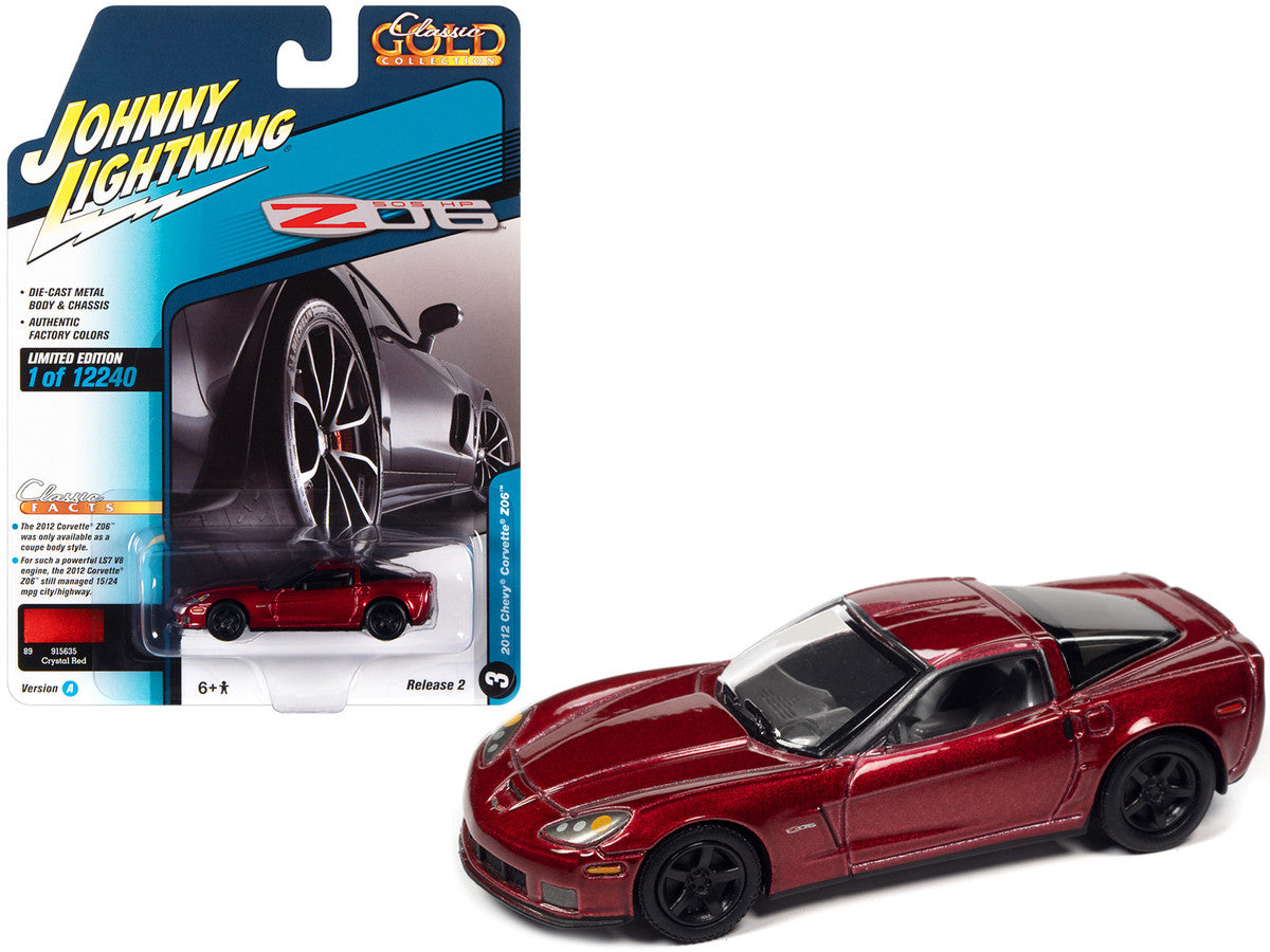 2012 Chevrolet Corvette Z06 Crystal Red Metallic "Classic Gold Collection" Series Limited Edition to 12240 pieces Worldwide 1/64 Diecast Model Car by Johnny Lightning LuxuryLifeWay Online Store