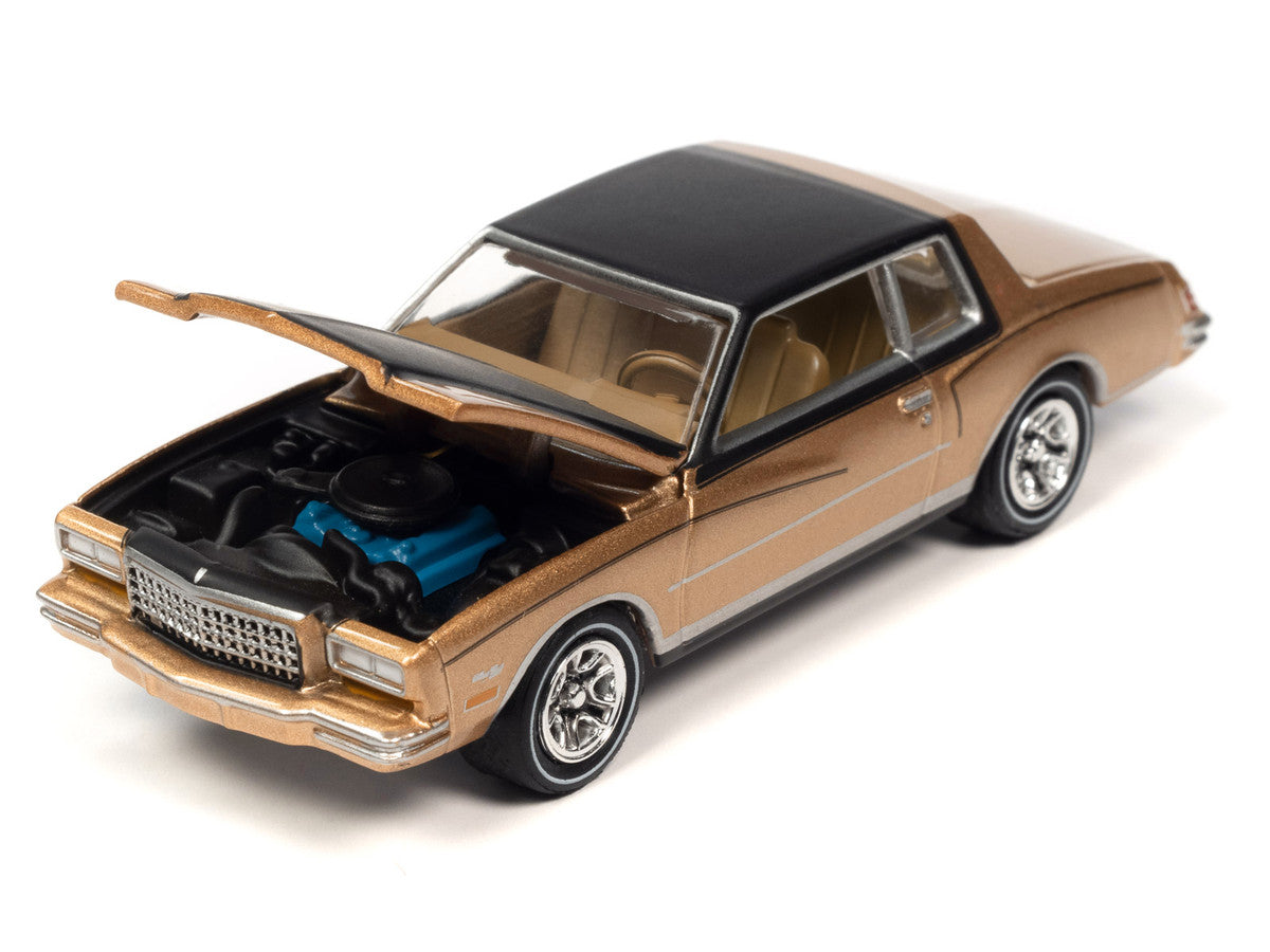 1980 Chevrolet Monte Carlo Light Camel Gold Metallic with Black Top and Hood Limited Edition to 3484 pieces Worldwide "OK Used Cars" 2023 Series 1/64 Diecast Model Car by Johnny Lightning LuxuryLifeWay Online Store