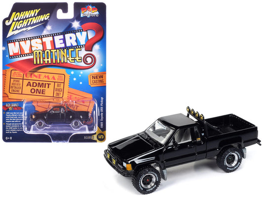1985 Toyota SR5 Pickup Truck Black "Mystery Matinee" Movie Pop Culture 2024 Release 1 1/64 Diecast Model Car by Johnny Lightning LuxuryLifeWay Online Store