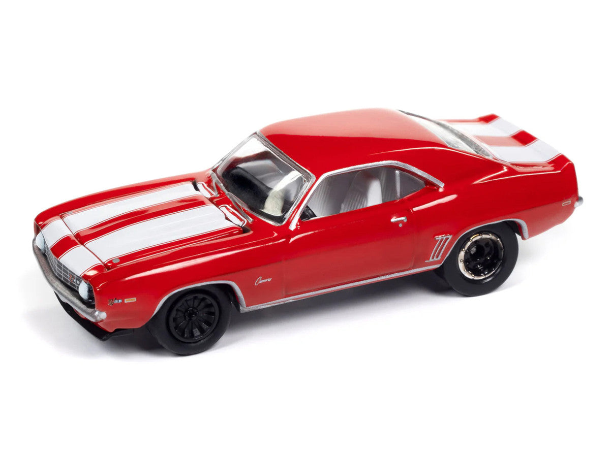 1969 Chevrolet Camaro Z28 Red with White Stripes and Interior "Muscle Cars USA" Series 1/64 Diecast Model Car by Johnny Lightning LuxuryLifeWay Online Store