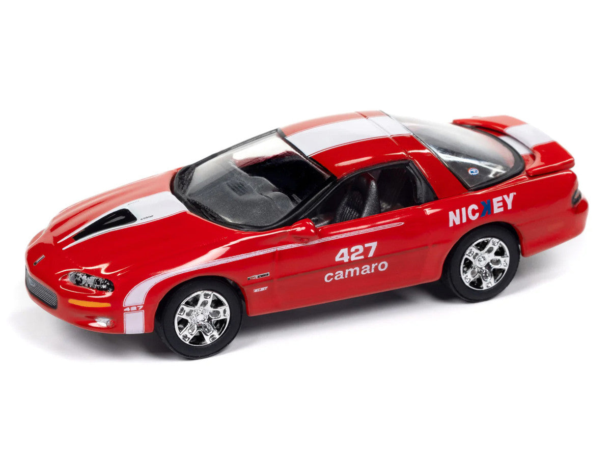 2002 Chevrolet Nickey Camaro ZL1 Bright Rally Red with White Stripes "Muscle Cars USA" Series 1/64 Diecast Model Car by Johnny Lightning LuxuryLifeWay Online Store
