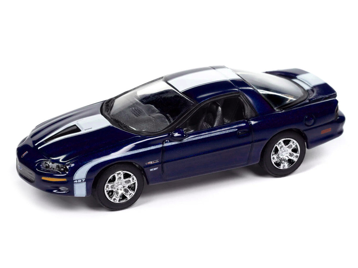 2002 Chevrolet Nickey Camaro ZL1 Navy Blue Metallic with White Stripes "Muscle Cars USA" Series 1/64 Diecast Model Car by Johnny Lightning LuxuryLifeWay Online Store