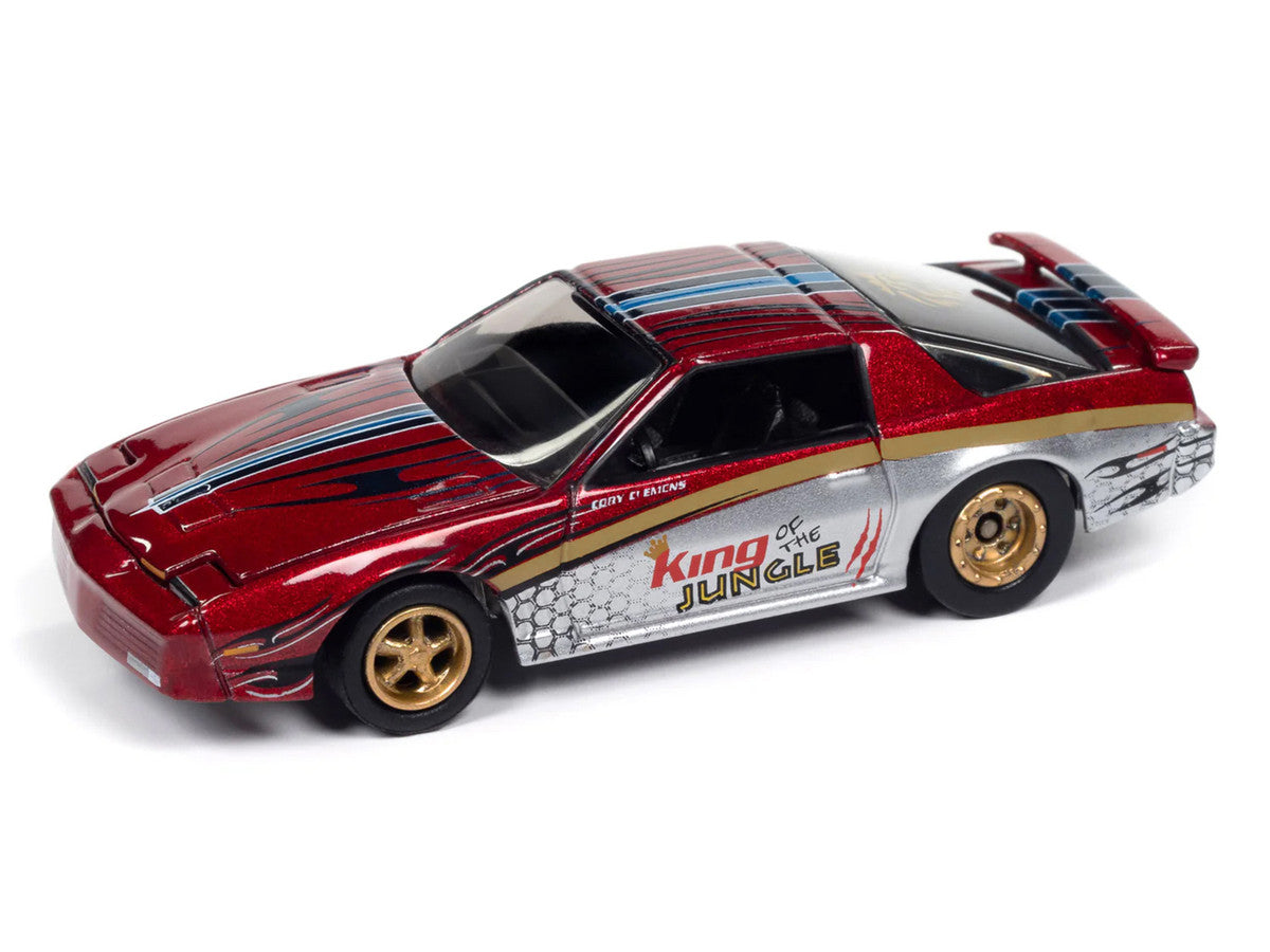 1987 Pontiac Firebird GTA "King of the Jungle" Red and Silver Metallic with Graphics "Muscle Cars USA" Series 1/64 Diecast Model Car by Johnny Lightning LuxuryLifeWay Online Store