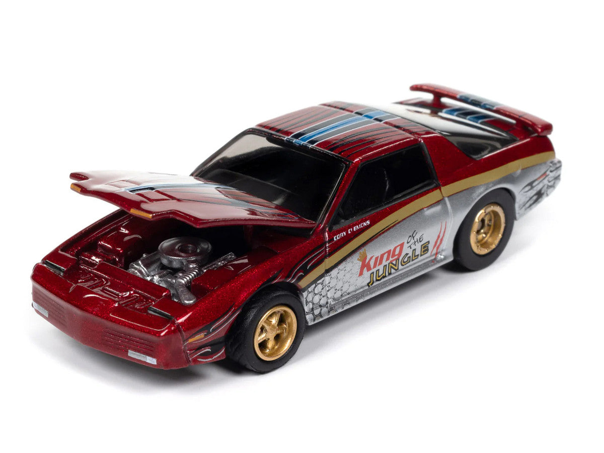 1987 Pontiac Firebird GTA "King of the Jungle" Red and Silver Metallic with Graphics "Muscle Cars USA" Series 1/64 Diecast Model Car by Johnny Lightning LuxuryLifeWay Online Store