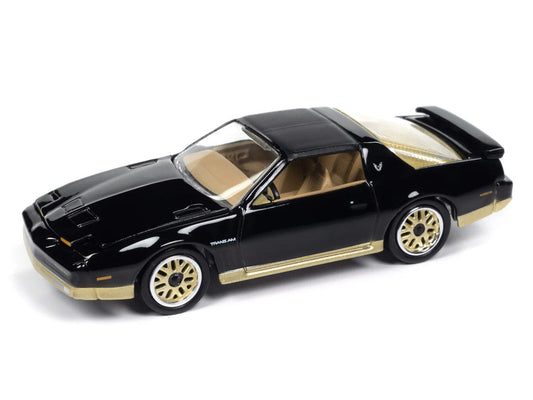 1986 Pontiac Firebird T/A Black with Champagne Gold Accents "Muscle Cars USA" Series 1/64 Diecast Model Car by Johnny Lightning LuxuryLifeWay Online Store