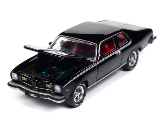 1974 Pontiac GTO Starlight Black with Red Interior "Muscle Cars USA" Series 1/64 Diecast Model Car by Johnny Lightning LuxuryLifeWay Online Store