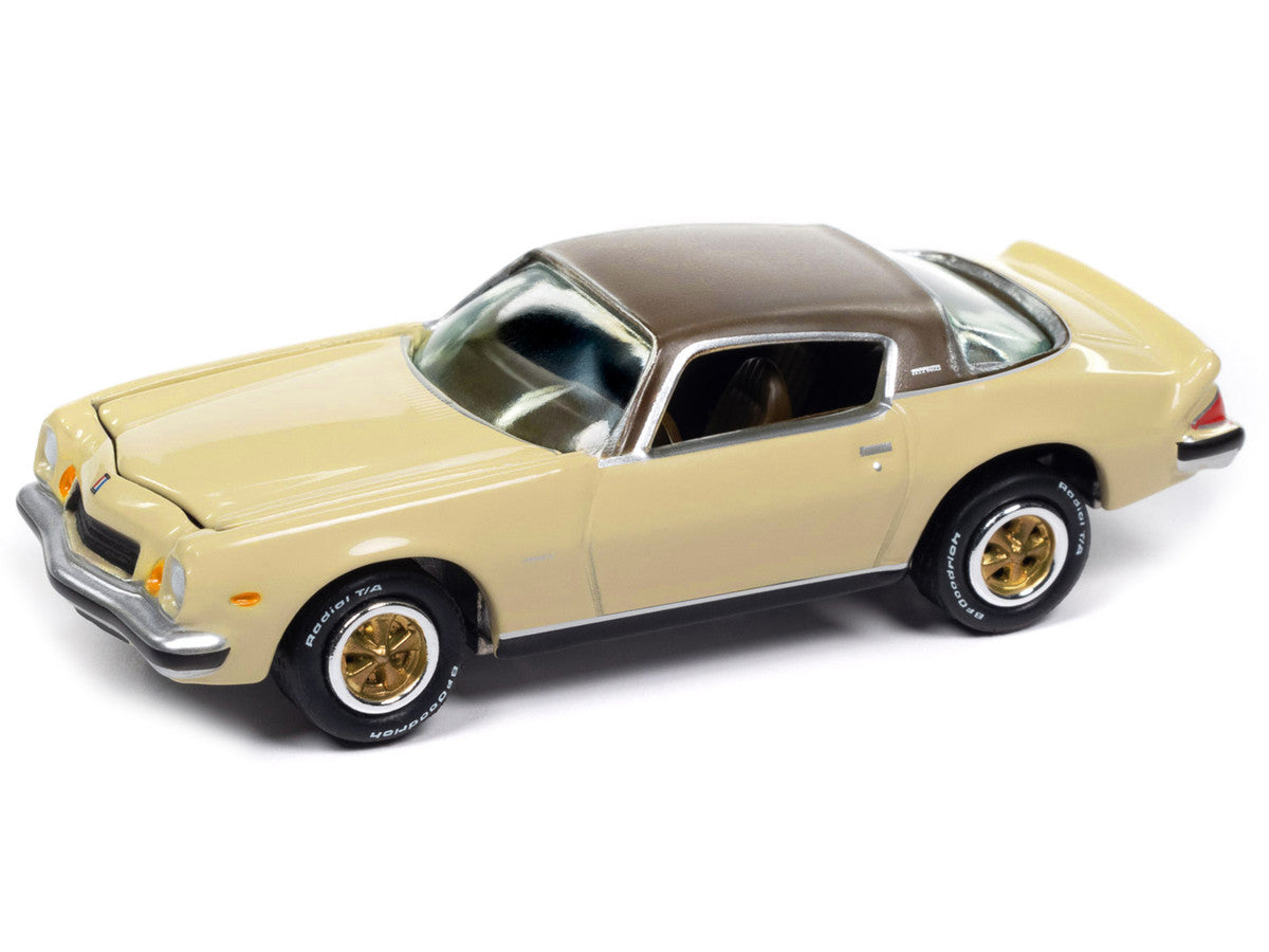 1975 Chevrolet Camaro LT Cream Beige with Brown Top "Classic Gold Collection" 1/64 Diecast Model Car by Johnny Lightning LuxuryLifeWay Online Store