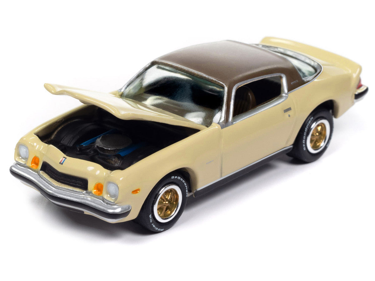 1975 Chevrolet Camaro LT Cream Beige with Brown Top "Classic Gold Collection" 1/64 Diecast Model Car by Johnny Lightning LuxuryLifeWay Online Store