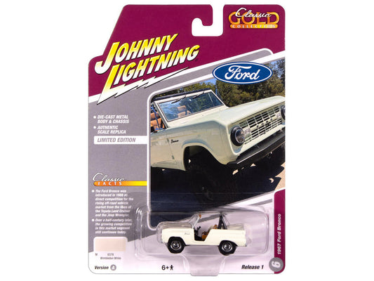 1967 Ford Bronco Wimbledon White "Classic Gold Collection" 1/64 Diecast Model Car by Johnny Lightning LuxuryLifeWay Online Store
