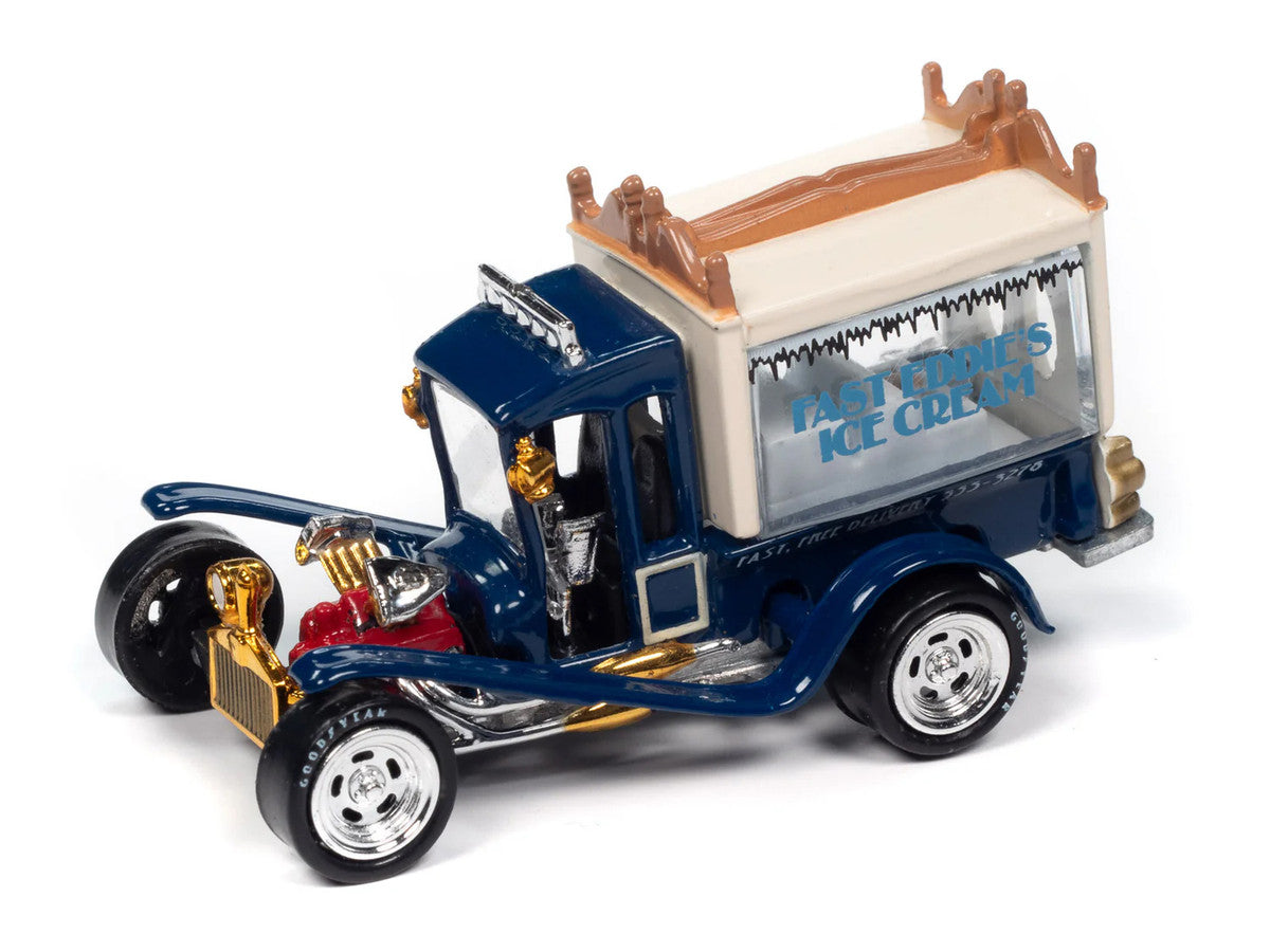 George Barris Ice Cream Truck Blue "Classic Plastic" "Pop Culture" 2024 Release 2 1/64 Diecast Model Car by Johnny Lightning LuxuryLifeWay Online Store