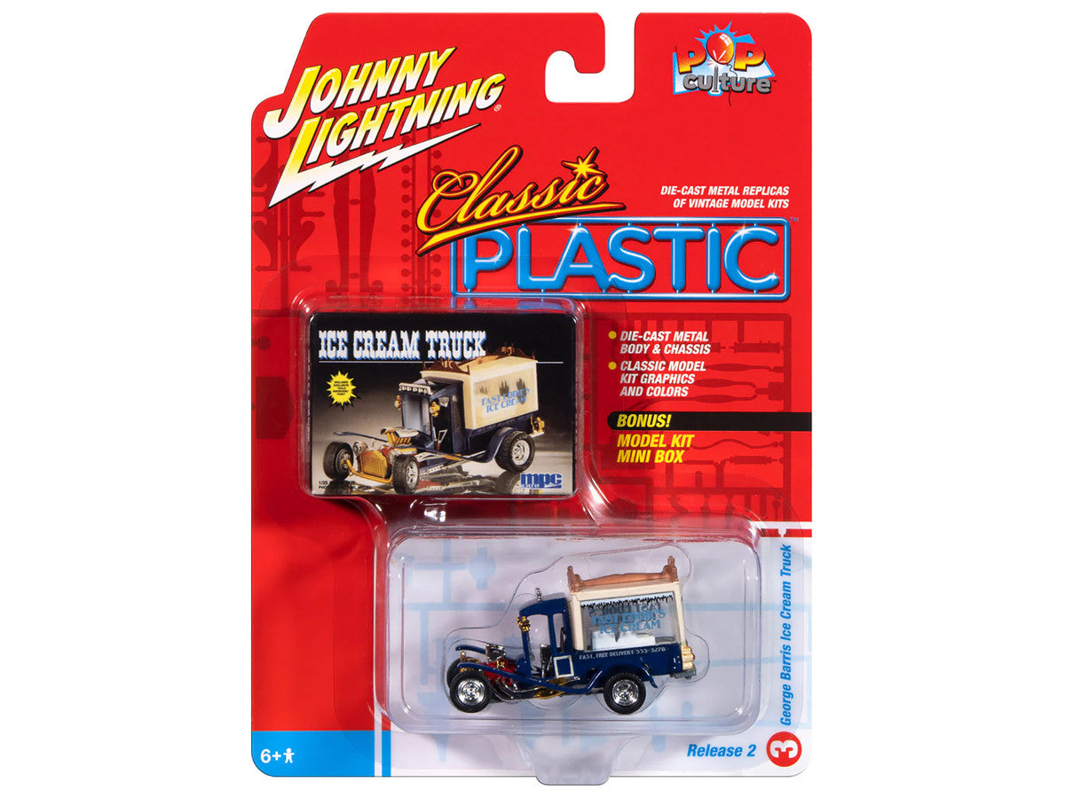 George Barris Ice Cream Truck Blue "Classic Plastic" "Pop Culture" 2024 Release 2 1/64 Diecast Model Car by Johnny Lightning LuxuryLifeWay Online Store