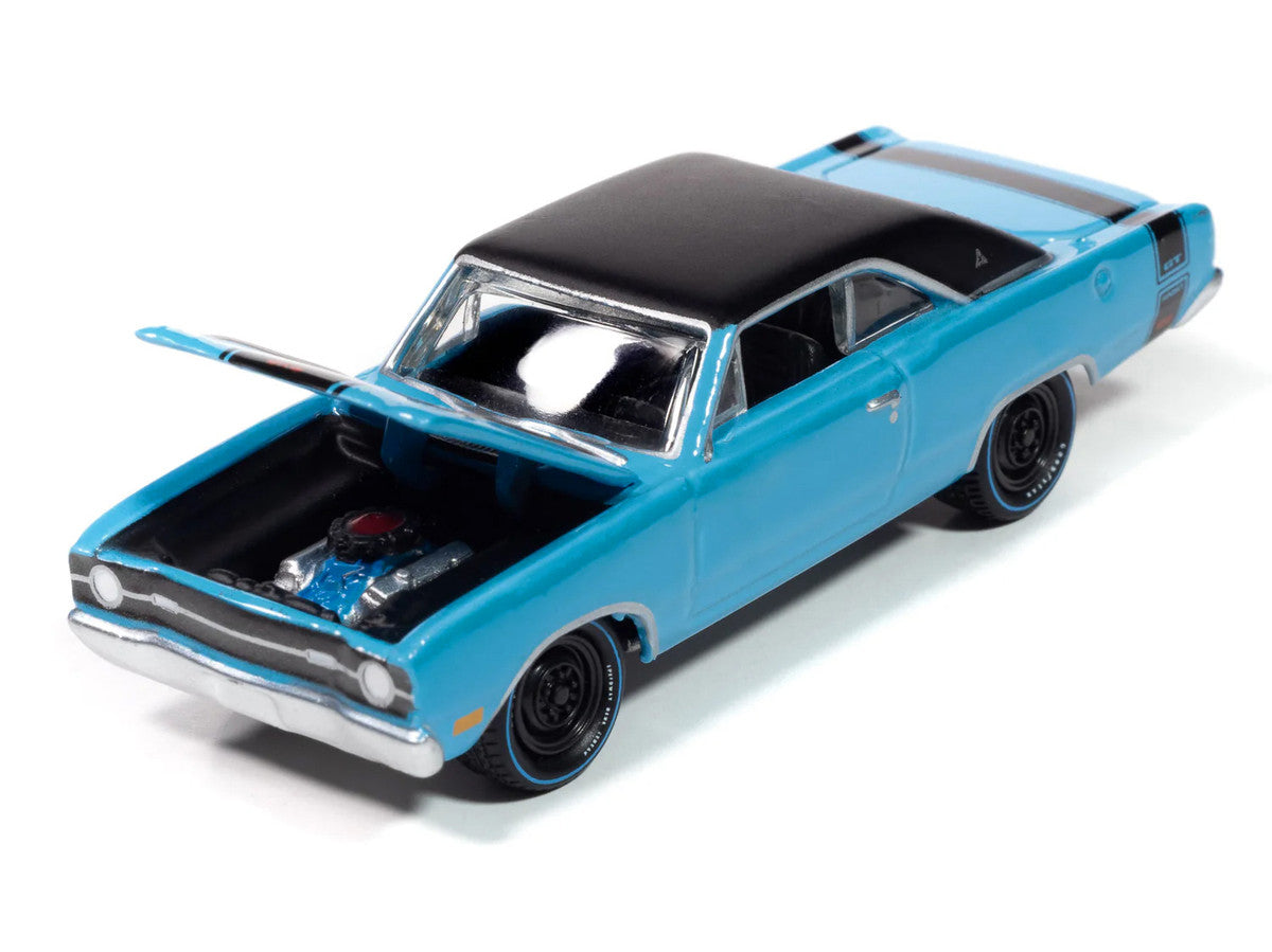 1969 Dodge Dart GTS 340 Blue with Black Top and Stripes "Goodyear Blue Streak" "Pop Culture" 2025 Release 1 1/64 Diecast Model Car by Johnny Lightning LuxuryLifeWay Online Store