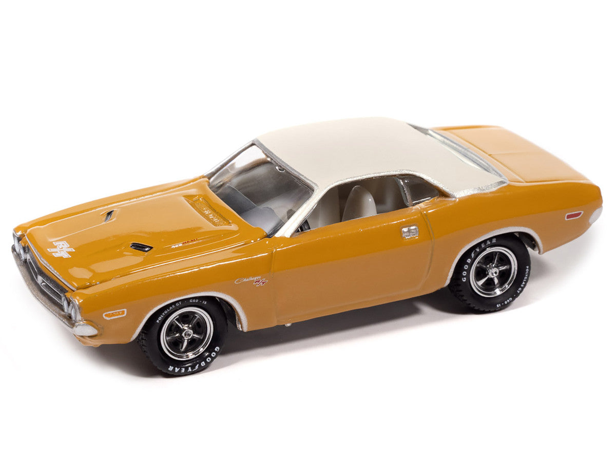 1971 Dodge Challenger R/T Butterscotch with White Top and Interior "Classic Gold Collection" 1/64 Diecast Model Car by Johnny Lightning LuxuryLifeWay Online Store